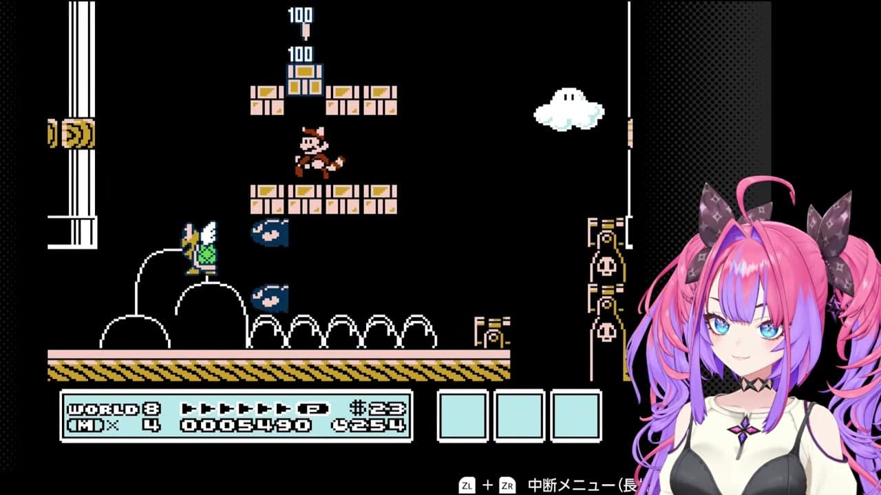[Mario 3] Vividly slams desk with bazooka-like bangs every time she dies in Mario 3