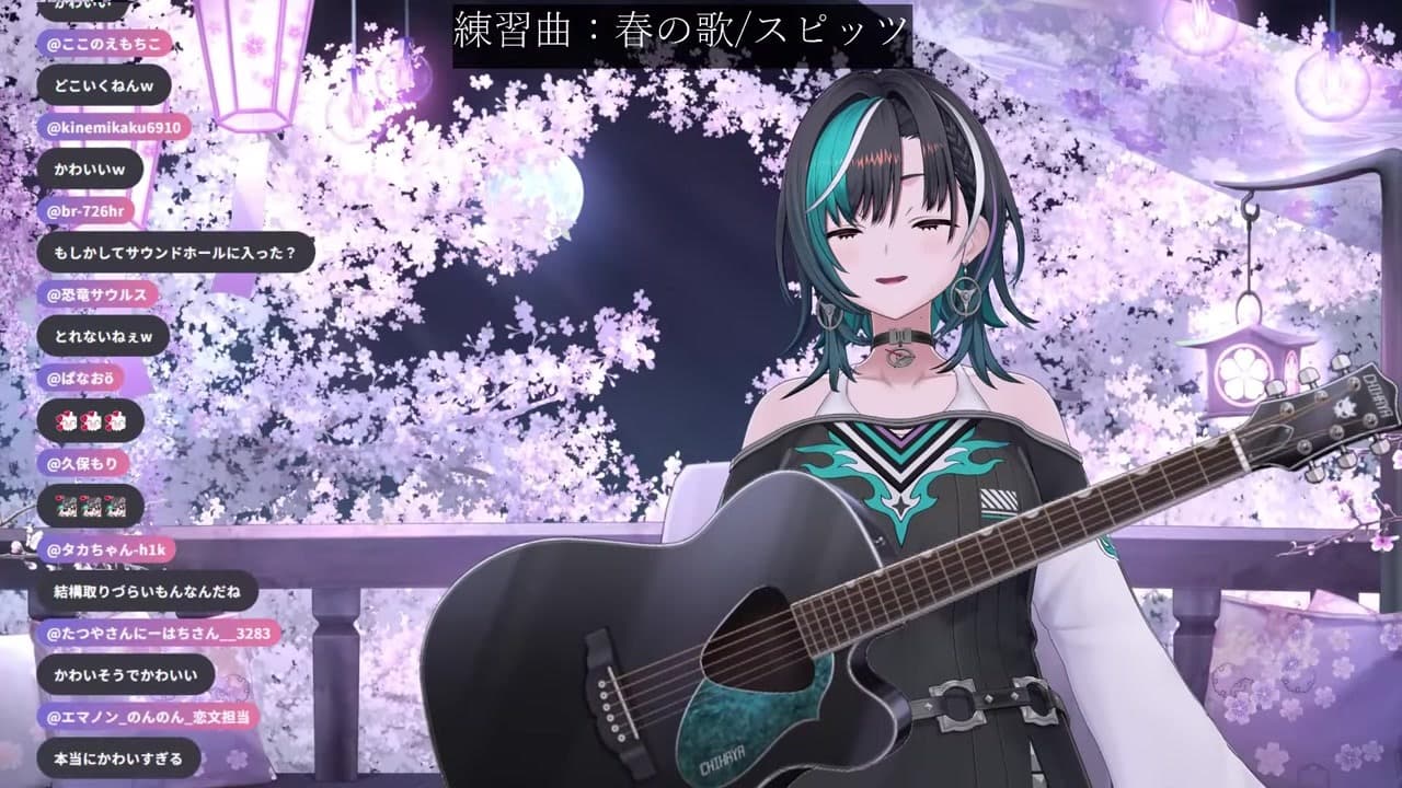 [Guitar Practice] Chihaya panics screaming "It got eaten!" after dropping pick but celebrates its "birth" upon finding it on floor